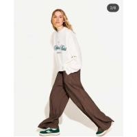 ราคา Bershka Wide leg pants in caramel กางเกงพลีท (26005677521)