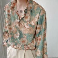 ราคา Hanlu เสื้อเชิ้ตลายดอกสีน้ำมันสำหรับผู้ชายเสื้อเชิ้ตแขนยาวแบบหลวมเทรนด์แฟชั่น (19360039462)