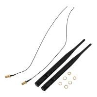 ราคา 2 x 6dBi 2 4GHz 5GHz Dual Band WiFi RP SMA Antenna 2 x 35cm U fl IPEX Cable (16589212437)
