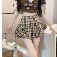 ราคา กระโปรงสั้นลายสก็อตเอวสูงสไตล์ย้อนยุคสำหรับผู้หญิง กระโปรงสั้นผ่าหน้าด้านใน สไตล์ลำลอง กระโปรงทรงเอ ไซส์ใหญ่ ดีไซน์กระโปรงสั้น (24942215521)