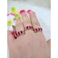 ราคา แหวนเศษนาคแท้หัวพลอยทับทิมสีชมพู (23115649780)