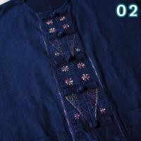 ราคา จันทร์ดีหม้อห้อม เสื้อหม้อห้อมคอกลมแขนสั้นปักลาย 4ลายปัก (20694278872)