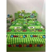 ราคา ผ้าปูที่นอน ชุดผ้าปูที่นอน ลายเคโรโระกบ เขียว ขนาด 3 5 6 ฟุต ผ้า COTTON 100 งานเย็บดีผ้าไม่เป็นขุย ห่มสบาย เกรดพีเมี่ยม (22090122784)