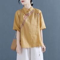 ราคา Lieoyuarn เสื้อเชิ้ตผ้าลินินสไตล์จีนวินเทจ (25412972704)