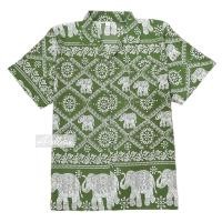 ราคา 7ไซส์ S 4XL งานไทย เสื้อช้าง ลายโซ่ ไหมอิตาลี เสื้อเชิ้ตฮาวาย hw801 (24747954602)
