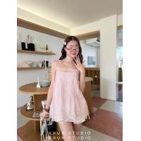 ราคา เสื้อสายเดี่ยวแต่งลูกไม้สายผูกเองมีซับใน (26289167123)
