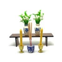 ราคา ชุดบูชา ชุดธูปเทียนพร้อมแจกันรวม 5 ชิ้น ดอกบัวมงคล 7 ดอกสีขาว สูง 3 ดินปั้น วางหิ้งพระ D6 (5076876540)