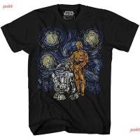 ราคา NEW เสื้อยืดผู้ชายและผู้หญิง STAR WARS C 3PO R2 D2Funny Gogh Starry Night Droids Adult Tee Graphic T Shirt S 5XL (26050430357)
