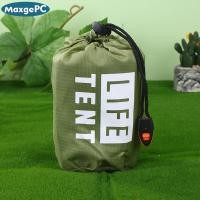 ราคา MaxgePC Sport 1 Person Emergency Shelter Survival Tent Kit Aluminum Film Triangle Tent Sleeping Bag With Storage Bag Outdoor Thermal Blanket (25801666180)