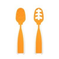 ราคา 2Pcs Babies Food Training Spoons Set for 6 Months Attractive Colors Portable Safe TPE Self Feeding Utensils for BLW Toddler Learning Tableware (25928181557)