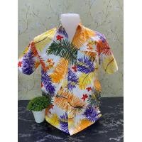 ราคา เสื้อลายดอกสงกรานต์ผู้ชาย3 ลายใบมะพร้าว ผ้าเนื้อดีคอตต้อน (18133570928)