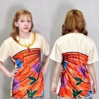 ราคา เสื้อยืดพิมพ์ลาย ลายคอกระเช้า ลายผ้าถุง เเขนสั้น เนื้อผ้าไมโครเกรดพรีเมี่ยม (26416270482)