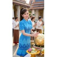 ราคา LANNA เดรสคอจีนผ้าไทย เดรสผ้าไทยผู้หญิงใส่ทำงาน ใส่ออกงาน งานบุญ งานบวช ทรงสวยมากค่ะ (24482573030)