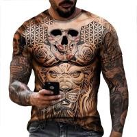 ราคา เสื้อยืดแขนแขนสั้นคอกลมสำหรับผู้ชายเสื้อยืดลายสักลายกล้ามเนื้อตลกแบบแฟชั่นของผู้ชายใหม่ล่าสุดเสื้อยืดพิมพ์ภาพ3มิติ (20854936950)
