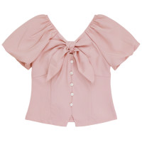 ราคา เสื้อแขนตุ๊กตา สม็อคอก ดีเทลแต่งโบว์ เนื้อผ้าฝ้าย ด้านหน้าแต่งกระดุม รุ่นซิปข้าง ทรงสวยเข้ารูป แมทซ์ลุคง่าย (24996914345)