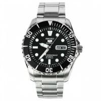 ราคา Seiko 5 Automatic Black Dial Stainless Steel Mens Watch SNZF17 ของแท้100 (5004530115)