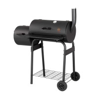 ราคา Emberra Oil Drum Charcoal grill with Offset Smoker เตาถ่านปิ้งย่างและรมควัน (25733263452)