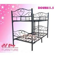 ราคา PTShop เตียงเหล็ก 2 ชั้น ขนาด 3 5 ฟุต แบบถอดแยกได้ รุ่น Double 3 5 สีดำ (481184272)