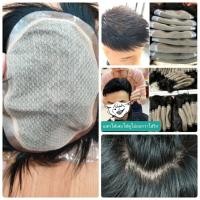 ราคา วิกผมชายแบบติดกาว silk base วิกหัวล้านเสมือนจริง ผมแท้ทอมือ มีหนังศีรษะเต็มแผ่น ขอบPU เสยได้เนียน (15855877373)