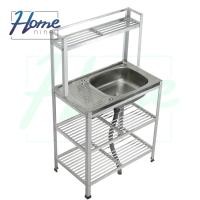 ราคา HOMENINE ซิ้งค์ล้างจาน อ่างล้างจาน สแตนเลส 3 ชั้น มีบน 80 cm (6505816526)