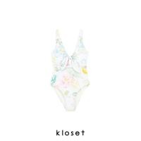 ราคา KLOSET Water Lily Print Swimsuit SS22 SW002 ชุดว่ายน้ำวันพีช (20304008784)