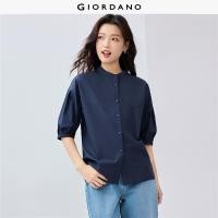 ราคา GIORDANO ผู้หญิง เสื้อเชิ้ต ผ้าฝ้าย 100 เสื้อเชิ้ตคอจีนป๊อปลิน ยาวถึงข้อศอก แขนพอง เสื้อเชิ้ตแฟชั่นลำลอง 13345311 (25578574132)
