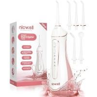 ราคา Nicwell Water Dental Flosser Teeth Pick Cordless Portable 4 Modes Rechargeable Flossers Oral Irrigator IPX7 Waterproof Travel Gum Floss Cleaner Deep Cleaning Flossing Picks for Home Daily Shower (2477