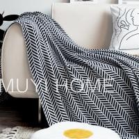 ราคา ผ้าห่มและหมอนสักหลาดลายข้าวสาลี สีขาวดำสไตล์สแกนดิเนเวียนคลาสสิก (26122955174)