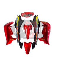 ราคา ชุดสี เฟรม Suzuki Smash 110 ซูซูกิ สแมช 110 ปี 2004 ครบชุด 7 ชิ้น งานabs100 สินค้ามีประกัน สีแดงแก้วท้ายดำ ติดสติกเกอร์ตามรูป พร้อมส่ง (22311249791)