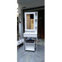 ราคา โต๊ะเครื่องแป้ง โต๊ะแป้ง โต๊ะเครื่องเเป้งสีขาว พร้อมเก้าอี้ 60 cm กระจกเปิดได้ (13743798598)
