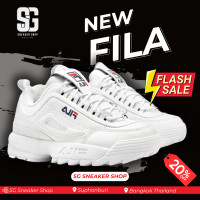 ราคา FILA DISRUPTOR II CLASSIC WHITE SG SNK 01009 5521 รองเท้าผ้าใบ Sneaker ชาย หญิง (21480175920)