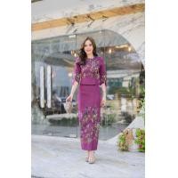 ราคา ชุดผ้าไทยสวยหรู ชุดไทยประยุกต์ ชุดเข้าเซ็ทผ้าฝ้ายทอลายอัดกาวทั้งชุด ผ้าถุงตัดสำเร็จ ชุดไทยใส่ออกงาน งานบุญ งานบวช งานแต่ง ชุดคุณแม่ (24922697447)