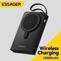 ราคา Essager 15W 10000mAh Wireless Charge Power Banks Built in Type C Cable Fast Charging Foldable Digital Display Watch Wireless Charging Power Banks For Type C PD20W iPhone16 15 12 Xiaomi Huawei Samsung 