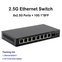 ราคา 6 Port 9 Port 2 5Gb Ethernet Switch 2 10G SFP Port And 4 Port 8 Port Uplink 2 5GBASE T Network Switcher Hub Internet Splitter Plug and Play (24970579308)