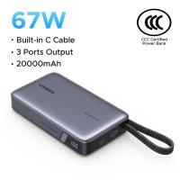 ราคา CCC Ugreen 67W 20000Mah Powerbank with TISI 1 USB C 1 USB a with Built In Cables Fast Charging Power Bank for Laptops MacBook Lenovo ThinkPad iPhone 17 16 Pro Max Samsung S26 S25 Ultra Xiaomi 67W Mod 