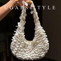 ราคา UGALS กระเป๋าถือทอผ้ามือทำลายเกล็ดปลาแบบวินเทจ (25851798320)