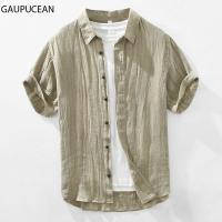 ราคา 100 ผ้าลินินกันการเกิดระบายอากาศสำหรับฤดูร้อนสำหรับผู้ชายเสื้อเชิ้ตลำลองปกเสื้อกลับด้านธรรมดาสีเทาสีน้ำเงินขาวสีกากีเสื้อแขนสั้นผู้ชายกระดุมแถวเดียวผู้ชายเสื้อเชิ้ต (22886384301)