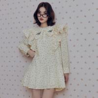 ราคา FLAT2112 EMME JOY MINI DRESS เดรสสั้นลูกคุณสีขาว เดรสปกใหญ่ ระบายลูกไม้ เดรสลูกคุณฟีลเจ้าหญิง เดรสทรงปล่อย FF1414 (127084709058)