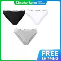 ราคา Calvin Klein Carousel Cotton Stretch Bikini Womens Underwear 3 Pack Black White Gray (126622927086)