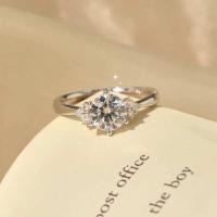 ราคา Reraya แหวนฝังเพชร moissanite 1 ct เงินแท้ 92 5 ชุบทองคำขาว14k C757 (23771629454)