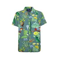 ราคา Hybrid Shirt Men ไฮบริดเสื้อเชิ๊ตผู้ชายแขนสั้น สีเขียว Green MSS 457GR เสื้อฮาวาย เสื้อเชิ้ตแขนสั้น (24527981153)