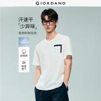ราคา GIORDANO Men T Shirts Moisture Wicking Contrast Pockets Tee Crewneck Short Sleeve Fashionable Casual T Shirts 13026230 (126616599081)