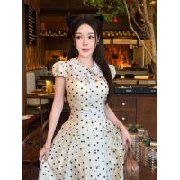 ราคา ชุดเดรสงานป้าย งานตามหา สีขาวพอคกาดอทสุดฮิต (26145331522)
