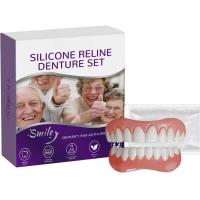 ราคา ฟันปลอมแบบขึ้นรูปได้สำหรับผู้สูงอายุ ฟันปลอมซิลิโคน ชุดฟันปลอมบนและล่างที่เข้าชุดกัน ชุดฟันปลอม Rapid Smile แก้ไขรอยยิ้มของคุณได้ภายในไม่กี่นาทีสำหรับผู้หญิงและผู้ชาย (126740174879)