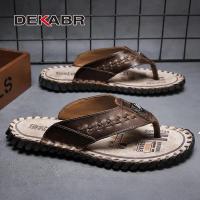 ราคา DEKABR รองเท้าแตะผู้ชายหนังแท้ลำลองรองเท้าฟลิปฟลอปไซส์38 48 (23048333212)
