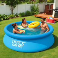 ราคา Altama INTEX ผีเสื้อพองสระว่ายน้ำสแควร์วงเล็บวงเล็บรอบสระว่ายน้ำสระว่ายน้ำกลางแจ้งขนาดใหญ่สำหรับครอบครัว 8 ฟุต x 24 นิ้ว 2 44 x 0 61 ม (24569245816)