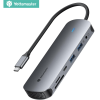 ราคา Yottamaster 10 in 1 USB C Hub 4K 60Hz Type C to HDMI VGA USB 3 0 Adapter Type C Hub Dock RJ45 SD TF Card Reader PD 100W Charger For Macbook Pro Air Notebook USB C Splitter (18710168865)