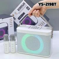 ราคา ลำโพงคาราโอเกะ พกพาสะดวก มาพร้อมไมค์ไร้สาย 2 ตัว เชื่อมต่อ Bluetooth USB TF AUX ได้ ไฟ LED สีสันสดใส สำหรับปาร์ตี้และครอบครัว (25471235429)