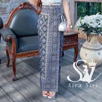 ราคา ชุดไทย Sira Siri ชุดลูกไม้ไปวัด ชุดลูกไม้ทำบุญ เสื้อลูกไม้สีขาว แขนระบาย สีขาว ผ้าถุงบุพเพ สีกรม (23827473407)