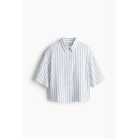 ราคา H M เสื้อเชิ้ตหลวมสบาย ผ้าลินินผสม (126423839077)